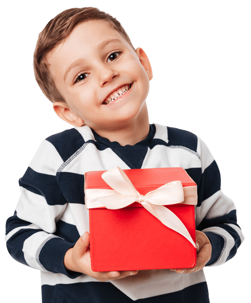 Smilingchild Smiling Child holding a gift